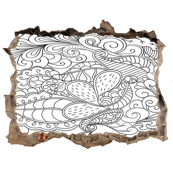 Nálepka 3D díra na zeď Barevný svět v díře