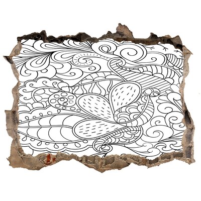 Nálepka 3D díra na zeď Barevný svět v díře