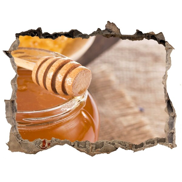 Nálepka 3D díra na zeď Med přímo z úlu