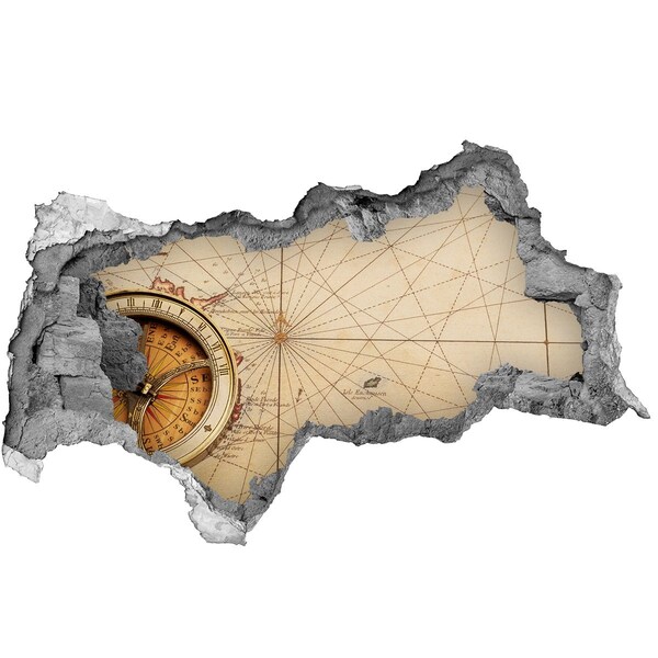 Samolepící díra na stěnu Starověká mapa moře