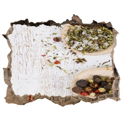 Nálepka 3D díra na zeď Výbuch koření