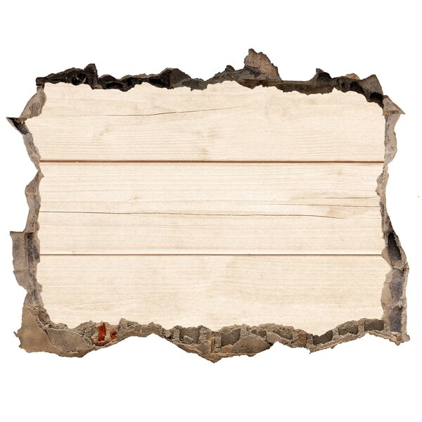 Fototapeta díra na zeď Poškozená zeď s dřevěnou podlahou