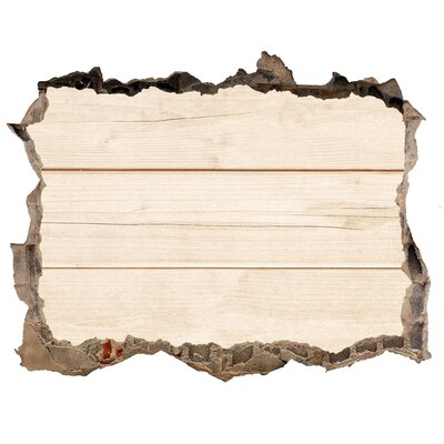 Fototapeta díra na zeď Poškozená zeď s dřevěnou podlahou