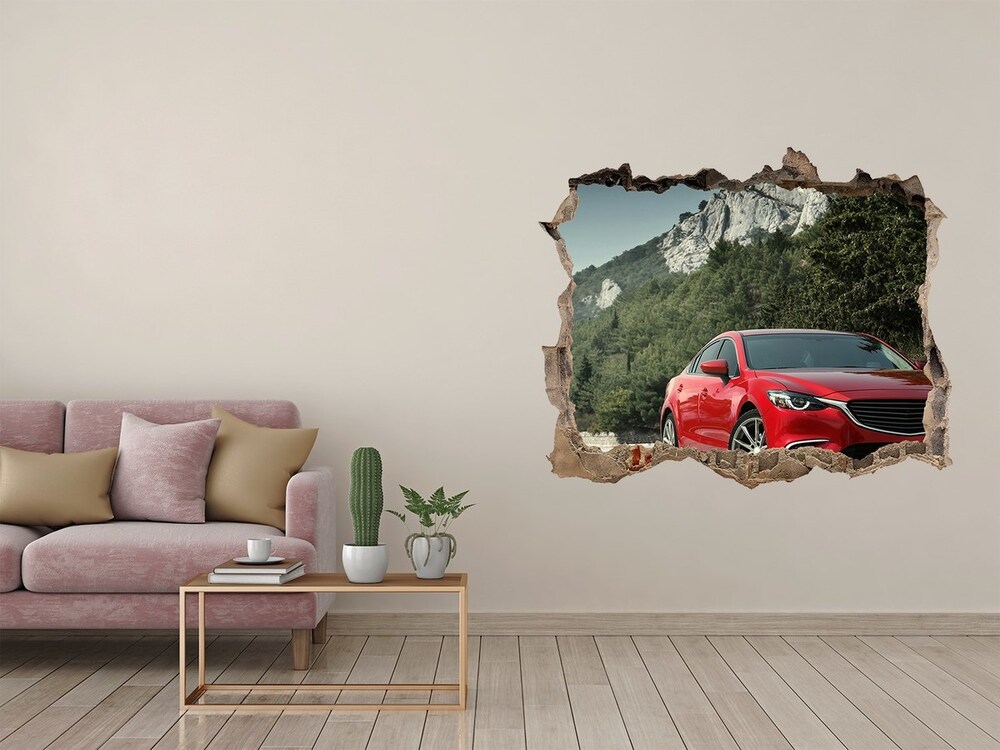 Foto fotografie díra na zeď Auto v horách