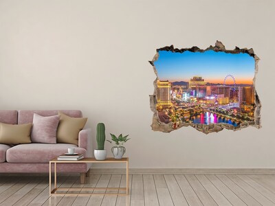 Fototapeta díra na zeď 3D Las Vegas v noci