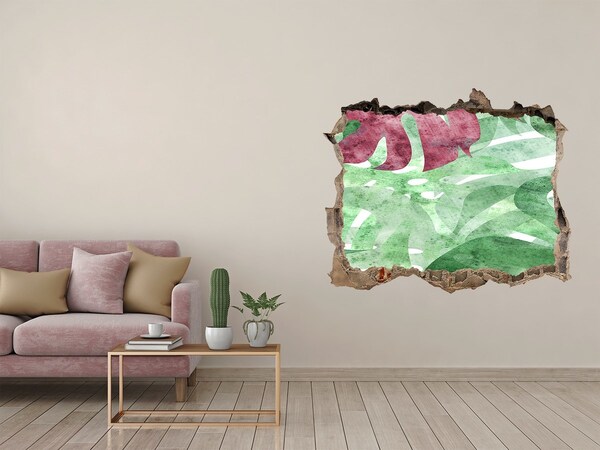 Nálepka 3D díra samolepící Tropická džungle