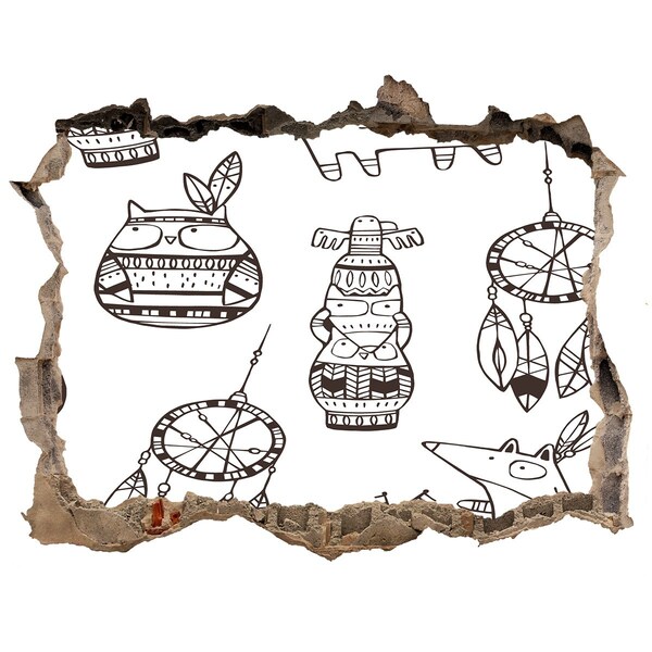 Samolepící nálepka Etnické vzory na pozadí zdi