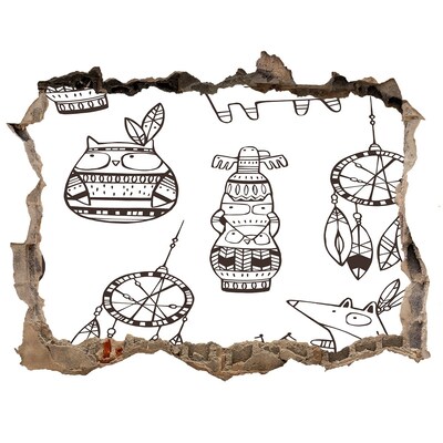 Samolepící nálepka Etnické vzory na pozadí zdi