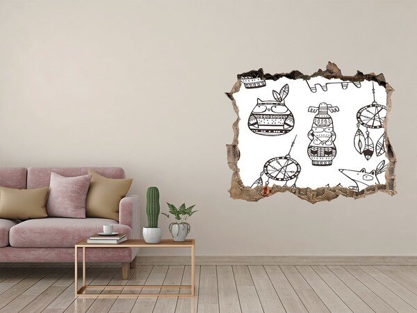 Samolepící nálepka Etnické vzory na pozadí zdi