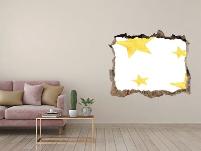 Fototapeta díra na zeď Žluté hvězdy