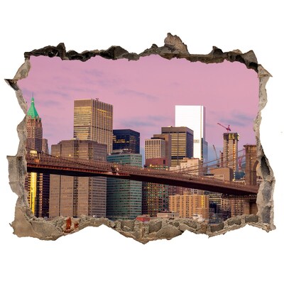 Fototapeta díra na zeď 3D Pohled na Brooklynský most v New Yorku