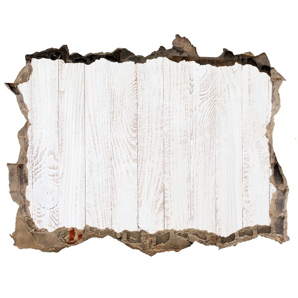 Fototapeta díra na zeď Poškozená zeď s dřevěnou úpravou