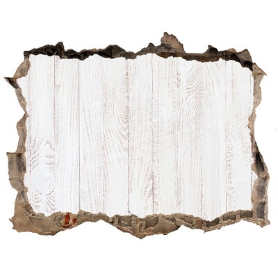 Fototapeta díra na zeď Poškozená zeď s dřevěnou úpravou