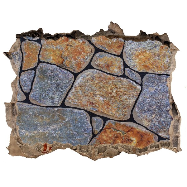 Fototapeta díra na zeď Zničená zeď s kameny