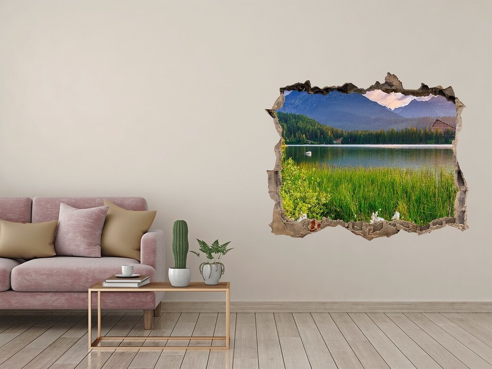 Díra 3D ve zdi na stěnu Jezero v horách