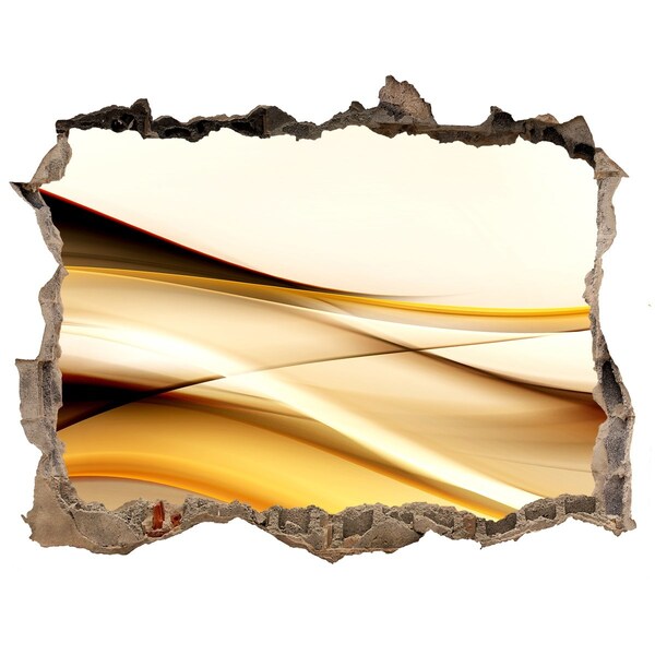 Díra 3D fototapeta nálepka Zlaté vlny v díře ve zdi