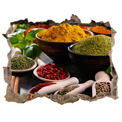 Nálepka díra na zeď Barevné koření v kuchyni