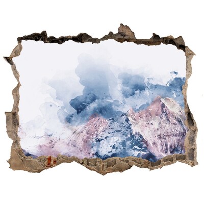 Díra 3D ve zdi nálepka Horská krajina v díře ve zdi