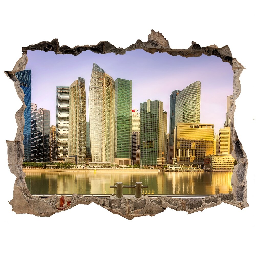 Fototapeta díra na zeď 3D nálepka Singapur