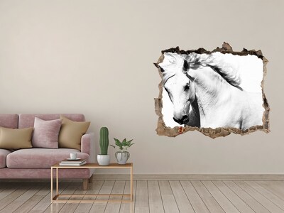 Fototapeta díra na zeď Bílý kůň