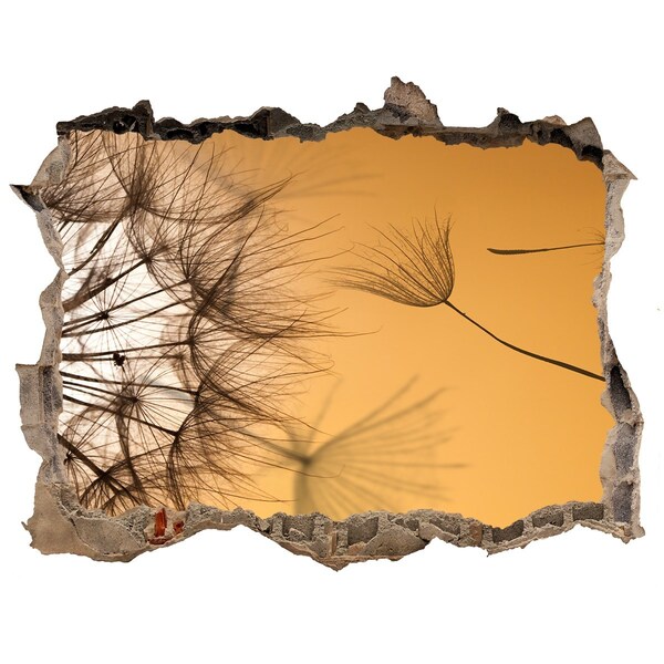 Samolepící nálepka fototapeta Díra ve zdi s jemnými rostlinnými motivy