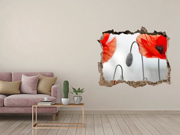 Samolepící nálepka na zeď fototapeta Květiny v díře ve zdi