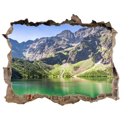 Díra 3D ve zdi nálepka Morské oko Tatry