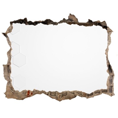 Díra 3D fototapeta nálepka Rozbitá zeď se zrcadlovým interiérem