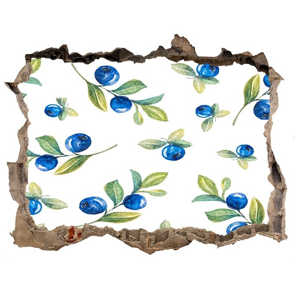 Nálepka 3D díra na zeď beton Ovoce na zdi pozadí