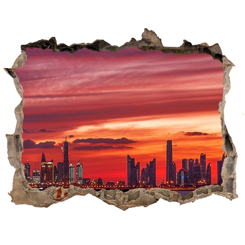 Fototapeta díra na zeď 3D Západ slunce Dubaj