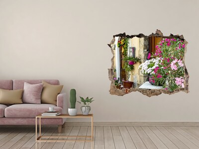 Fototapeta díra na zeď 3D Květinový koutek ve městě