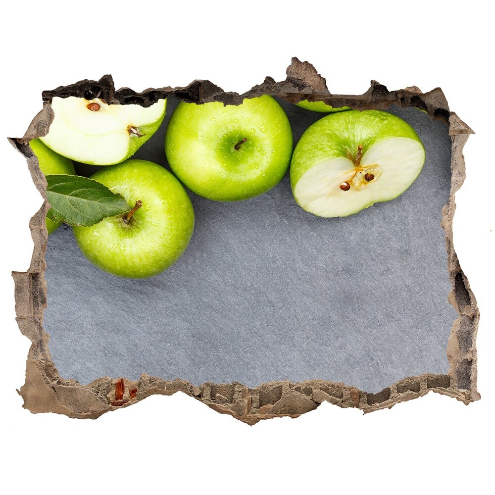 Nálepka 3D díra Zelená jablka