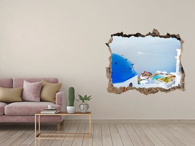 Fototapeta díra na zeď 3D Výhled ze Santorini