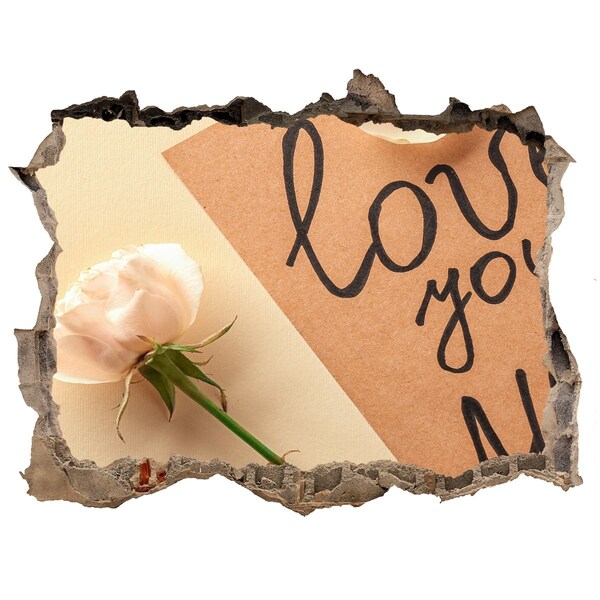 Fototapeta díra na zeď Květina v srdci zdi