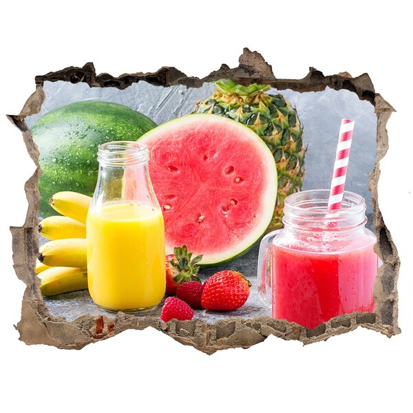 Nálepka 3D díra Ovocný koktejlový ráj