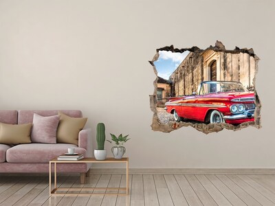 Foto fotografie díra na zeď Červený Chevrolet