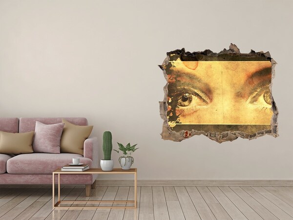 Fototapeta díra na zeď Oči zpoza zdi