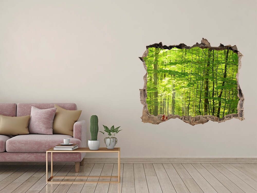 Díra 3D ve zdi na stěnu Listnatý les
