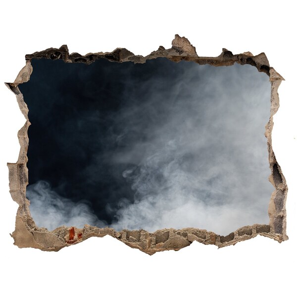 Samolepící díra na stěnu Rozbitá zeď s výhledem na mrak