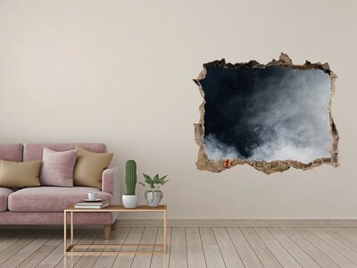 Samolepící díra na stěnu Rozbitá zeď s výhledem na mrak