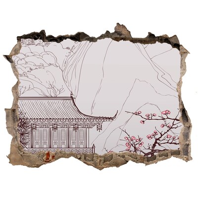 Díra 3D fototapeta nálepka Ponoření se do asijské architektury