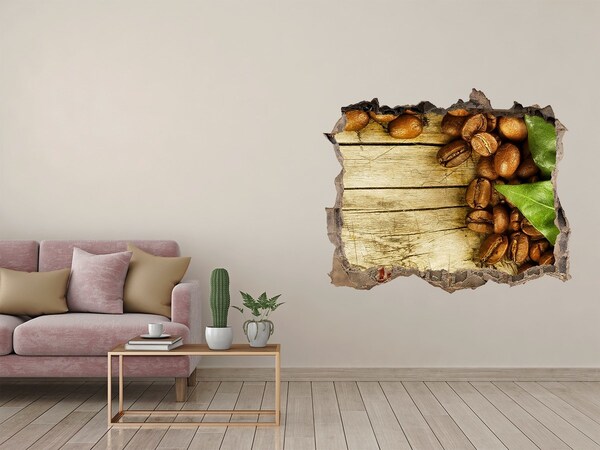 Nálepka 3D díra Káva v betonové díře