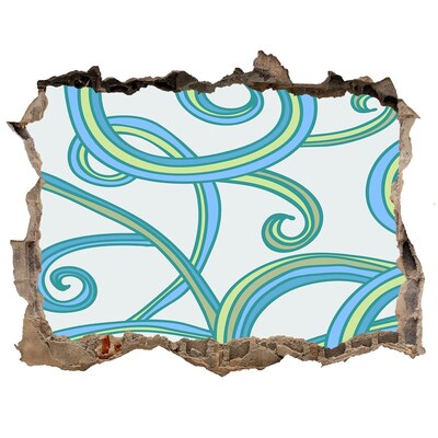 Fotoobraz díra na stěnu Barevné vlny na pozadí zdi