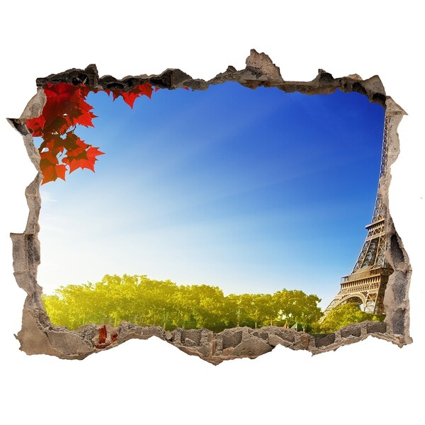 Fototapeta díra na zeď 3D Eiffelova věž v Paříži