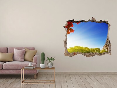 Fototapeta díra na zeď 3D Eiffelova věž v Paříži