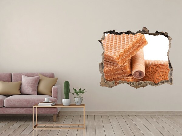 Nálepka 3D díra na zeď Sladkosti