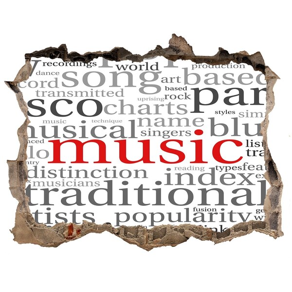 Fotoobraz díra na stěnu Hudební díra ve zdi