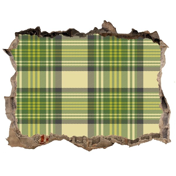 Fotoobraz díra na stěnu Zelený kostkovaný vzor