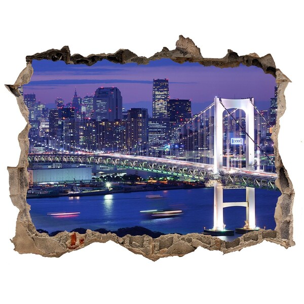 Fototapeta díra na zeď 3D Most v nočním světle