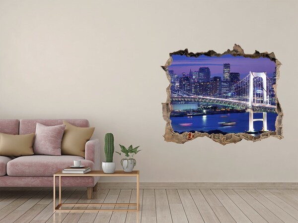 Fototapeta díra na zeď 3D Most v nočním světle